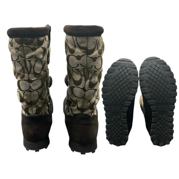 Coach Boots Women’s Size US6 Juniper 12CSIG Suede Signature in Brown - Picture 4 of 7